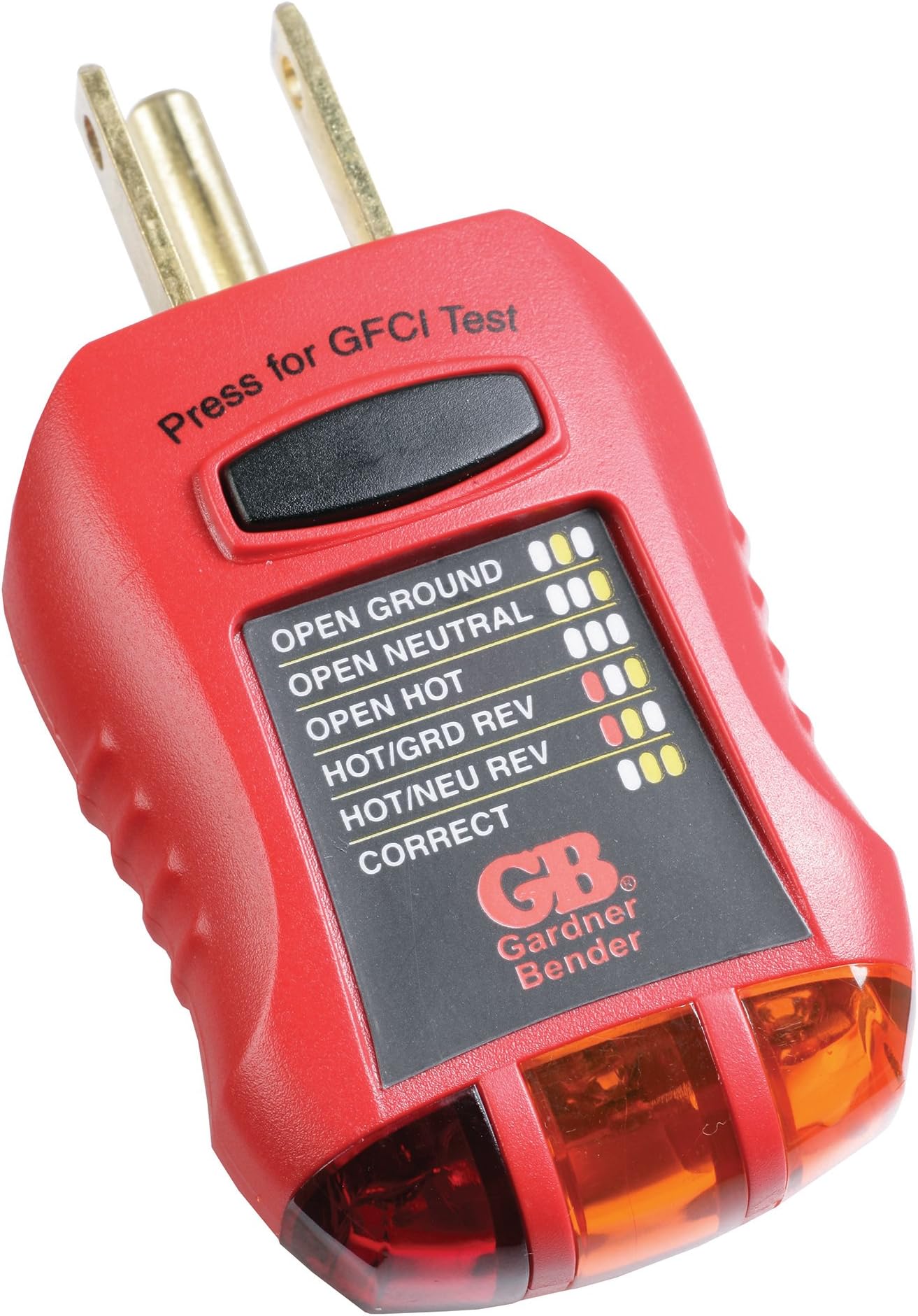 Gardner Bender GFI-3501 Ground Fault Receptacle Tester & Circuit Analyzer, 110-125V AC, for GFCI/Standard/Extension Cords & More, 7 Visual LED Tests