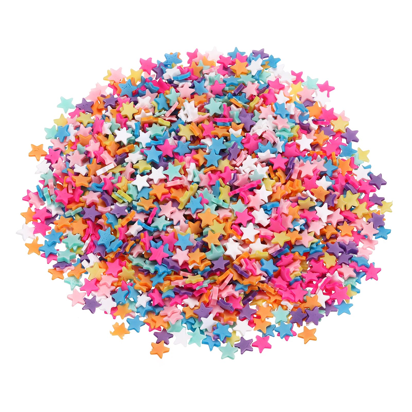 sourcing map Fake Pentagram, 6 Set Pentagram Polymer Clay Slices for Nail Art DIY Crafts Phone Case Shaker Card Filler, Multicolored