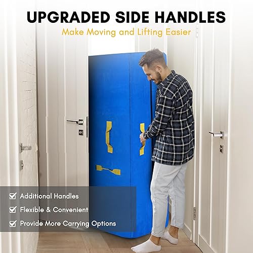 Miniatura 2 de Ytonet Bolsas de colchón resistentes para mudanzas, tamaño Queen, bolsa de almacenamiento extra gruesa de 10.58 onzas con 12 asas y cremallera