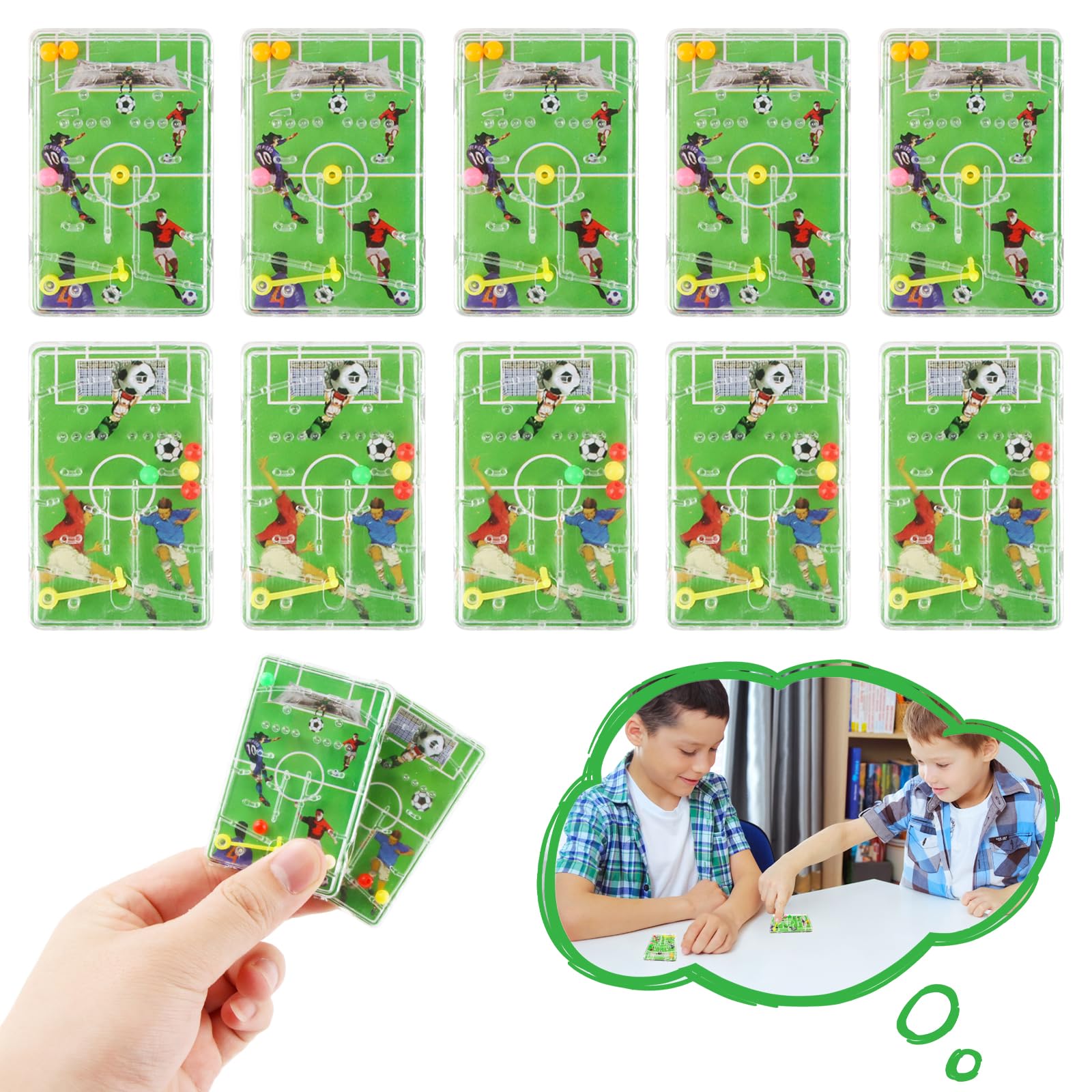10 Juego de Pinball Fútbol, Juguetes Pinball ZoneYan, Mini Pinball para Niños, Pinball de Juguete, Juego de Paciencia de Fútbol, Fiesta de Cumpleaños para Niños, Juguetes Educativos para Niños