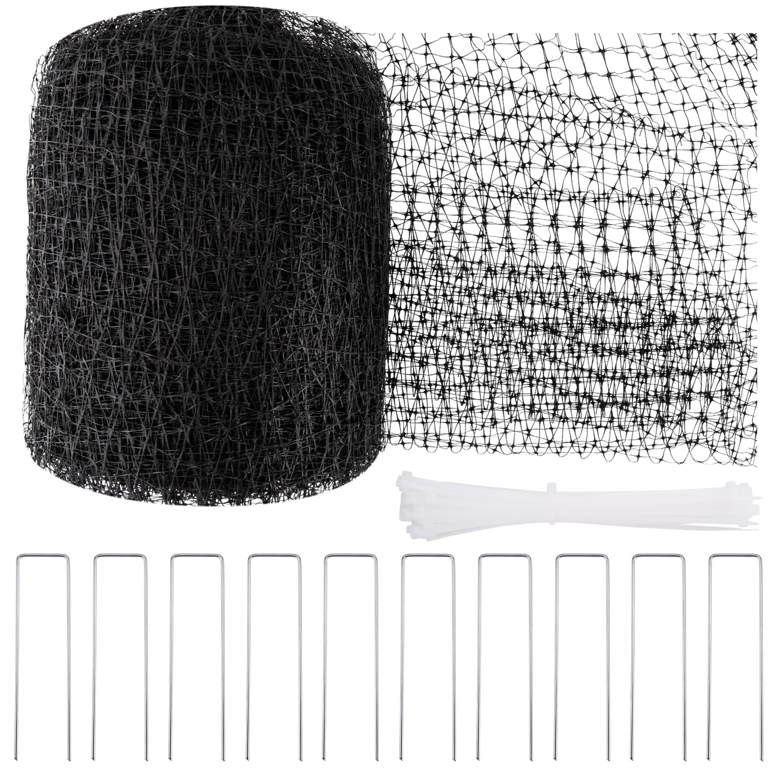 Bird Netting 5 x 100 FT Heavy Duty Garden Netting Deer Fence Netting Pest Barrier for Protect Fruit Trees, Plants and Vegetables Against Birds, Deer, Squirrels, Black