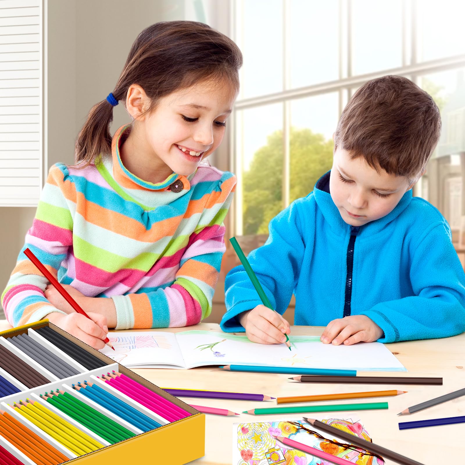 YEGEER Buntstifte, 320 Stück, 16 verschiedene Farben, vorgespitztes Buntstifte-Set für Kinder und Erwachsene, Lehrer, wesentliche Klassenzimmerpreise, Schulbedarf