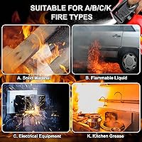 Vista 5 de Extintor de Incendios para el Hogar - Paquete de 2 Extintores de Incendios para Automóvil con Soporte de Pared, Extintor de Incendios Pequeño A B C