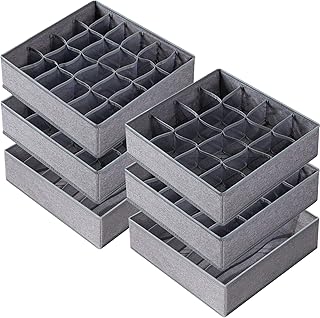 Criusia 6 Pack Large Drawer Organizer for Sock Underwear - Washable Heav...