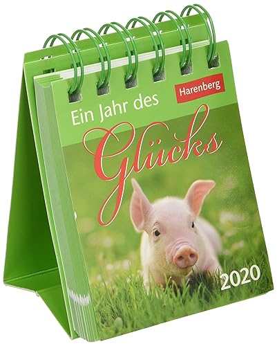 Ein Jahr des Glücks Mini-Geschenkkalender. Tischkalender 2020. Tageskalendarium Spiralbindung. Format 8 x 10 cm