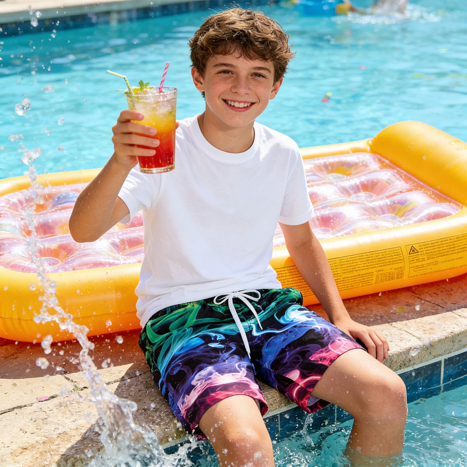 TUONROAD Jungen Badeshorts Lustig 3D Druck Schnell Trocknendes Badehosen mit Netzfutter Sommer Strand Kurze Hose 5-14 Jahre