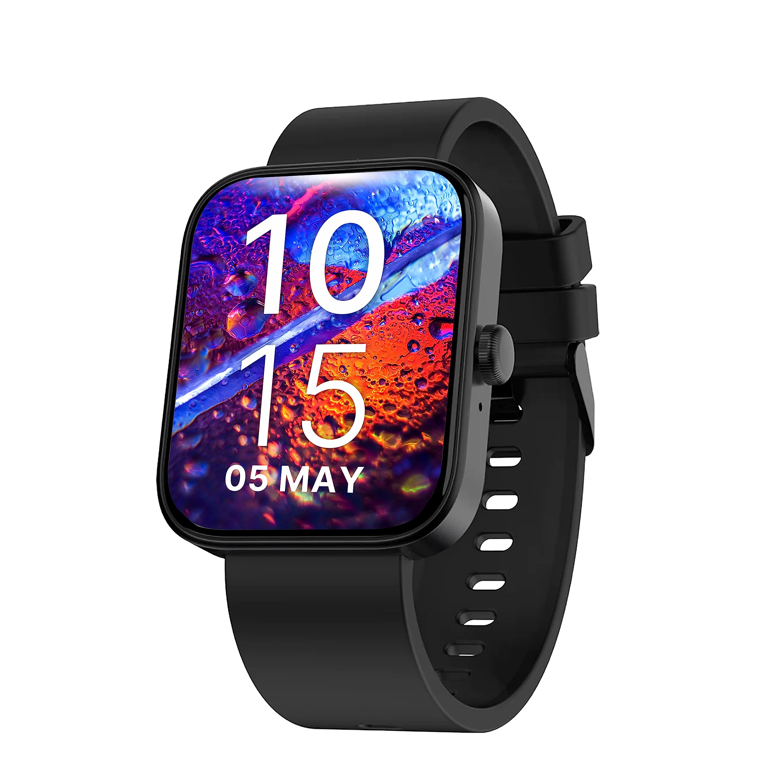 CrossBeats Ignite Spectra Plus Large 1.83" Super AMOLED Smartwatch with BT Calling, Always On Display, in-Built Storage for Music up to 150+ Songs, Connect Your TWS or Neckband, Health Suite (Black)