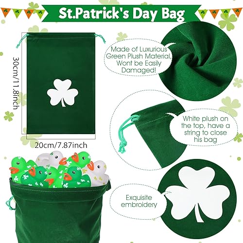 Miniatura 4 de Jerify 100 patos de goma para el día de San Patricio de 2 pulgadas, juguetes de baño, decoraciones de fiesta del día de San Patricio, patos de goma