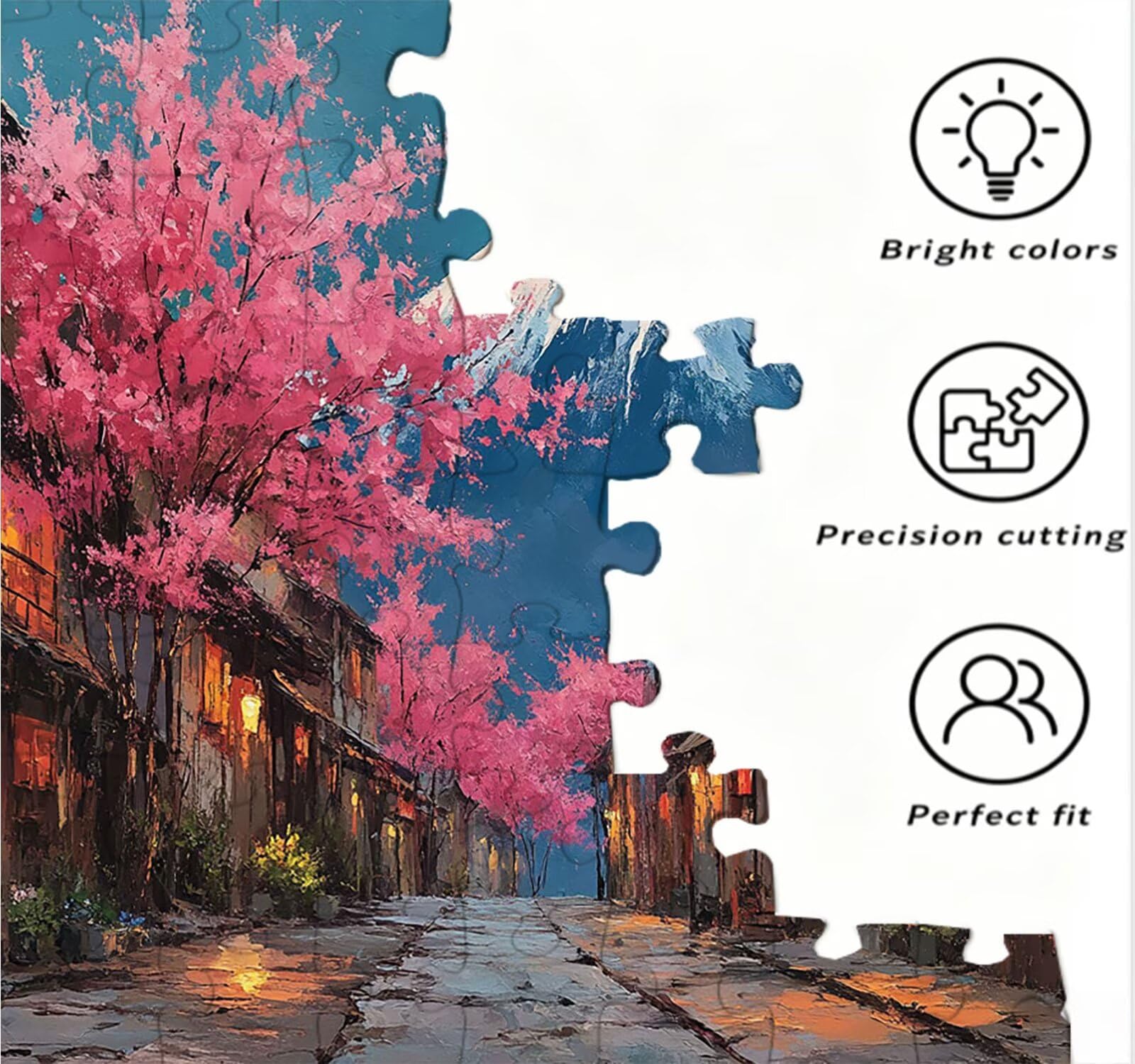 Puzzle 1000 sztuk, Fuji Cherry Puzzle dla dorosłych Puzzle, wyzwanie dekoracja puzzle, rozrywka gra edukacyjna dla całej rodziny, na prezent dekoracja R7KH-232
