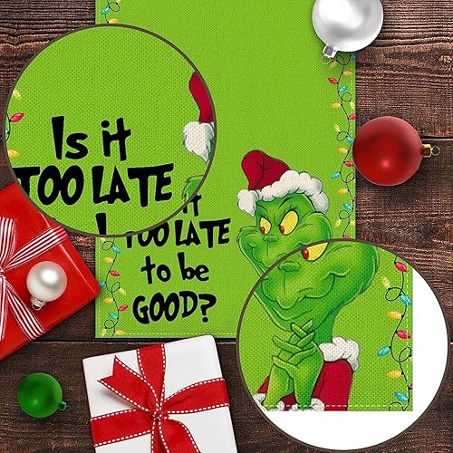 Miniatura 4 de Camino de mesa de Navidad verde a cuadros de búfalo de Navidad, decoración de fiesta de invierno, decoración de fiesta, chimenea, cocina, comedor,