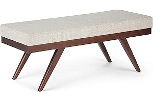 SIMPLIHOME Chanelle 48 Inch Rectangle Midcentury Bench