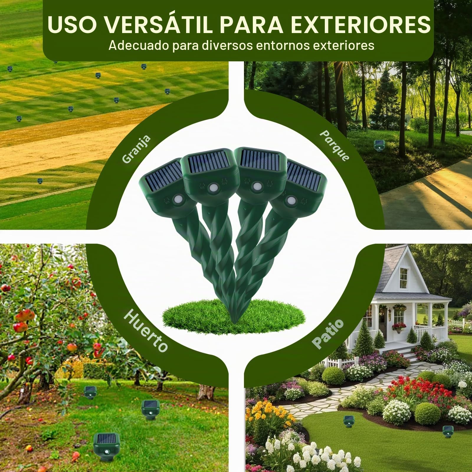 TEPENAR Juego de 2 repelentes de topos por ultrasonidos contra topos, ratones, serpientes, marmotas (IP65 impermeable) para jardín, césped, patio