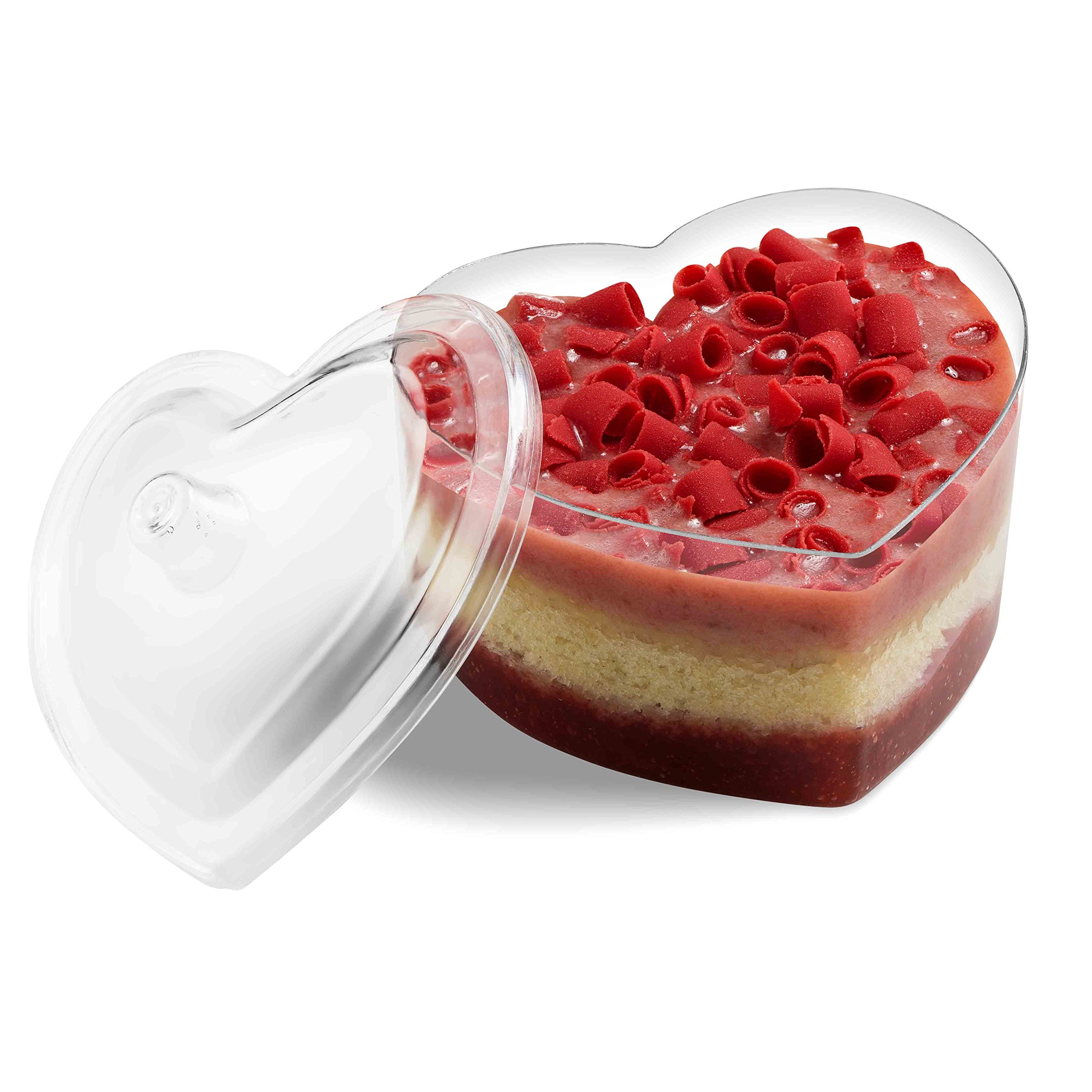 Buy Dessert Cups with Lids Heart Shape Clear Plastic Parfait Cups 3