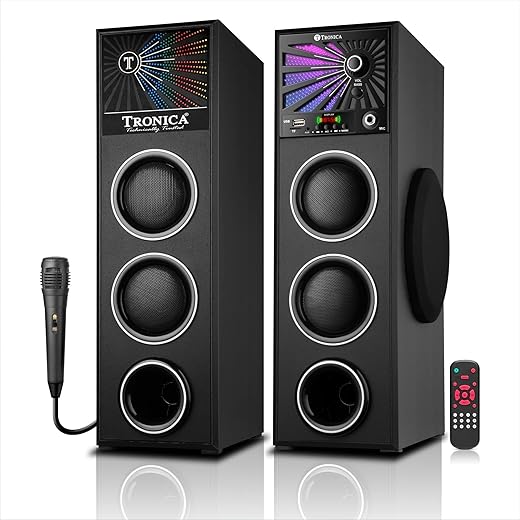 Tronica Twin Tower 80W Bluetooth Party Speaker System with R