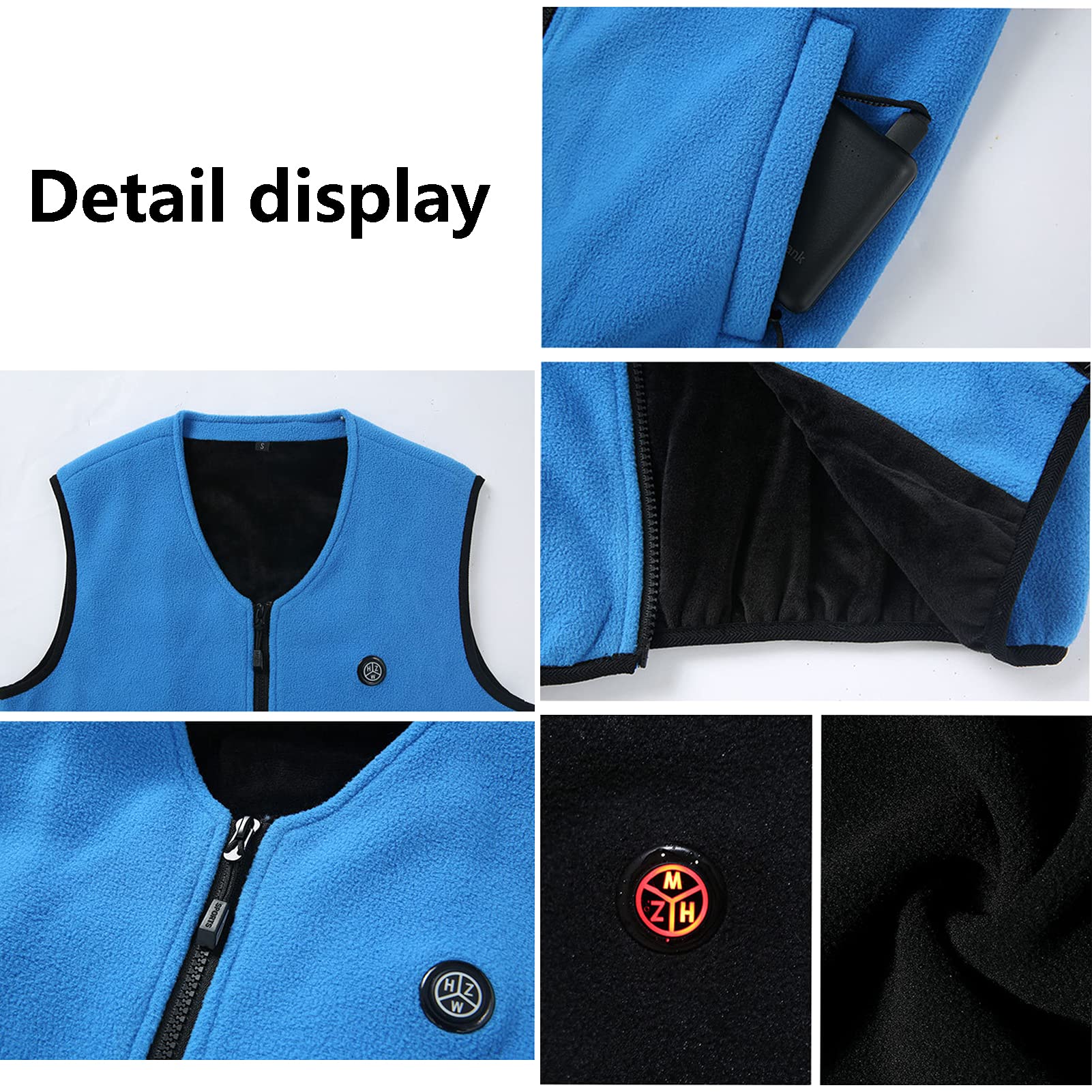 Giacca Riscaldata, Gilet con Colletto Rialzato con Controllo della Temperatura di Ricarica USB, Adatto per Viaggi All'aperto, Sci, Equitazione, Caccia