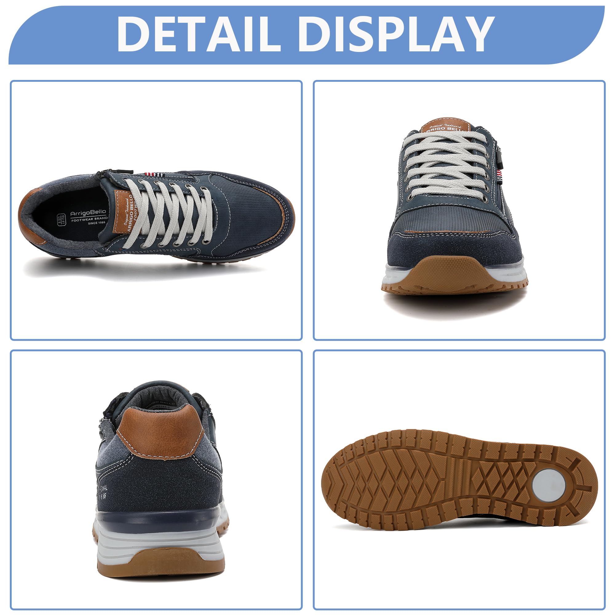 ARRIGO BELLO Herren Sneakers Freizeitschuhe Schuhe Wanderschuhe Laufschuhe Wanderschuhe Laufschuhe Leichtgewicht Outdoor Gemütlich Größe 41-46