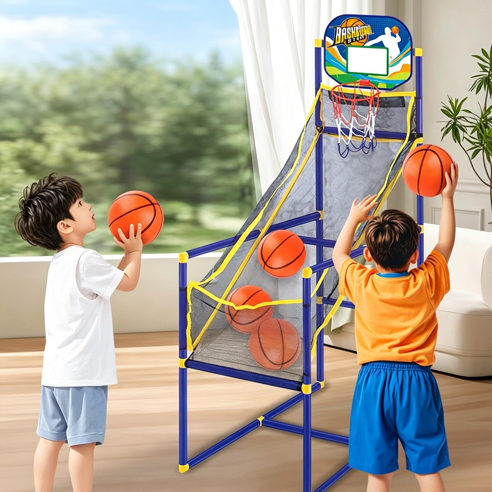 Canestro da basket per bambini, portatile, per sport all'aria aperta