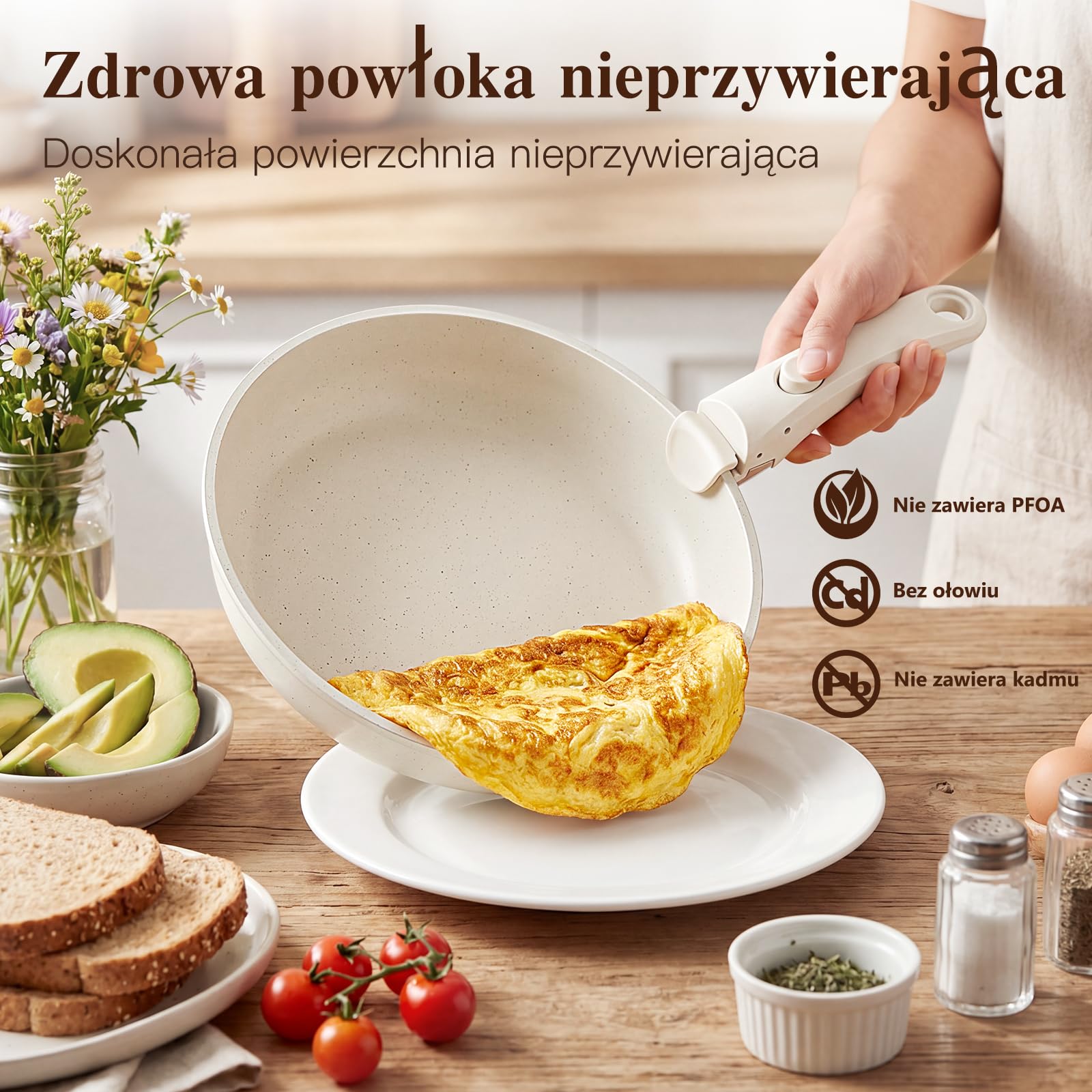 GiPP 11-częściowy zestaw patelni z powłoką nieprzywierającą, biały