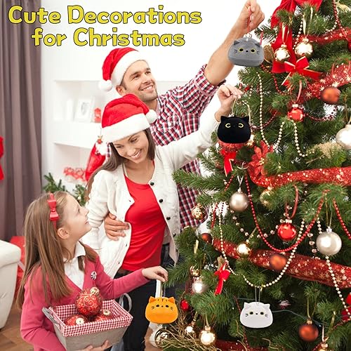 Miniatura 5 de Hagusahuo Llavero de felpa de gato negro juguetes de peluche para gato lindo 4 unidades mochila para gato llavero de peluche suave para gatos mini