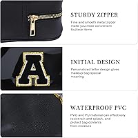 Vista 5 de YOOLIFE - Bolso transparente con iniciales para artículos de aseo personal para mujer, bolso de maquillaje y cosméticos impermeable, regalos de San