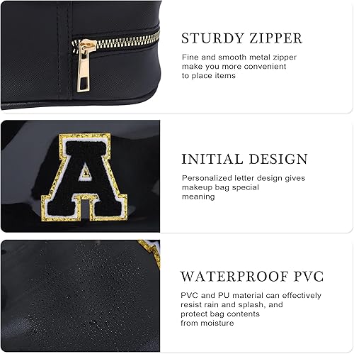 Miniatura 5 de YOOLIFE - Bolso transparente con iniciales para artículos de aseo personal para mujer, bolso de maquillaje y cosméticos impermeable, regalos de San