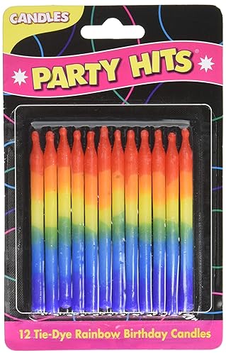 Cakesupplyshop Item47uj - 12 piezas decoración de pasteles arco iris velas