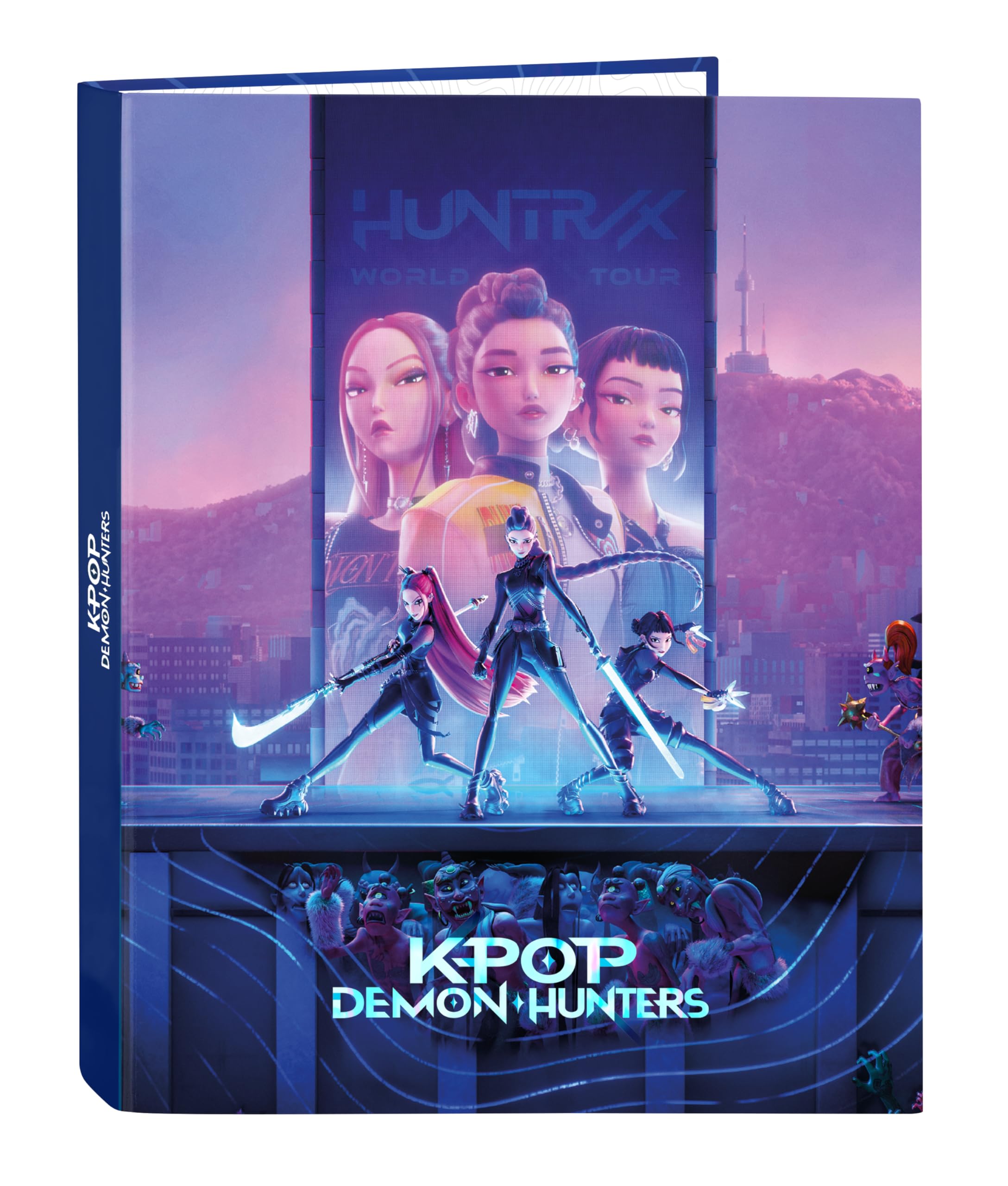 K-POP Demon Hunters – Stationery – Folder with 4 Rings, Ideal for Children of Different Ages, Comfortable and Versatile, Resistance, 26.5 x 33 cm