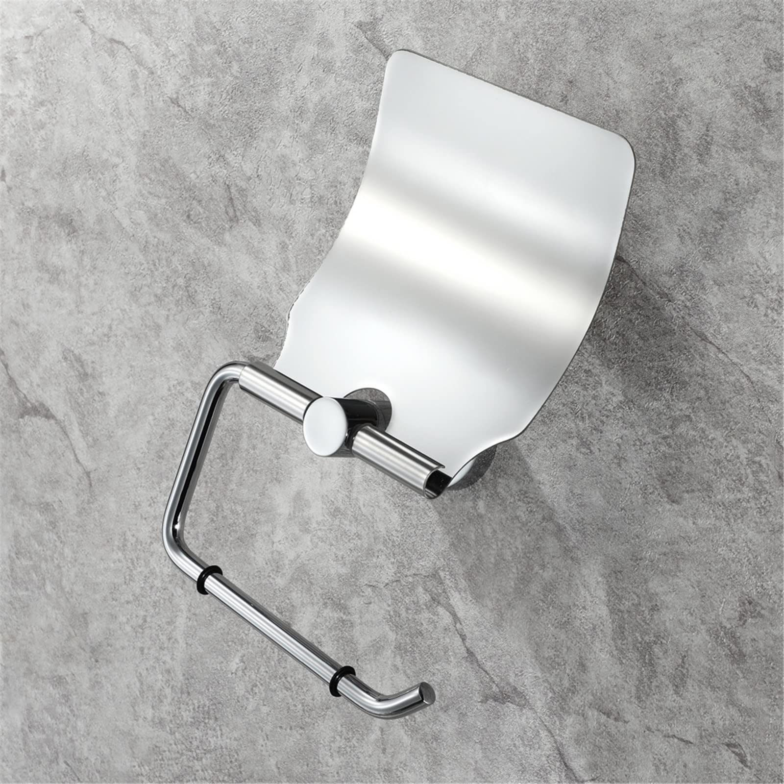 Stały uchwyt na papier toaletowy, Stainless Steel Silver Toilet Paper Holder Wall Mount With Cover