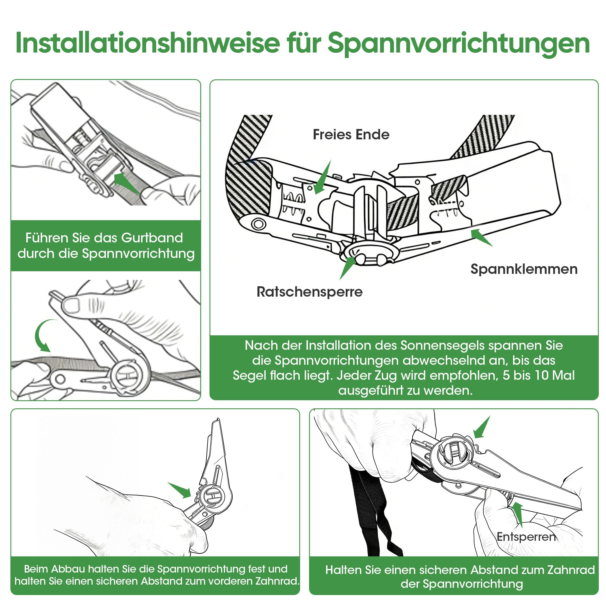 SIHAIAN Sonnensegel Rechteckig 3,6x5,5m, Wasserdichtes Segeltuch, UV-beständig & robust mit doppelter Aufhängung, Sonnenschutz für Terrasse & Balkon, Für Garten, Outdoor und öffentliche Einrichtungen