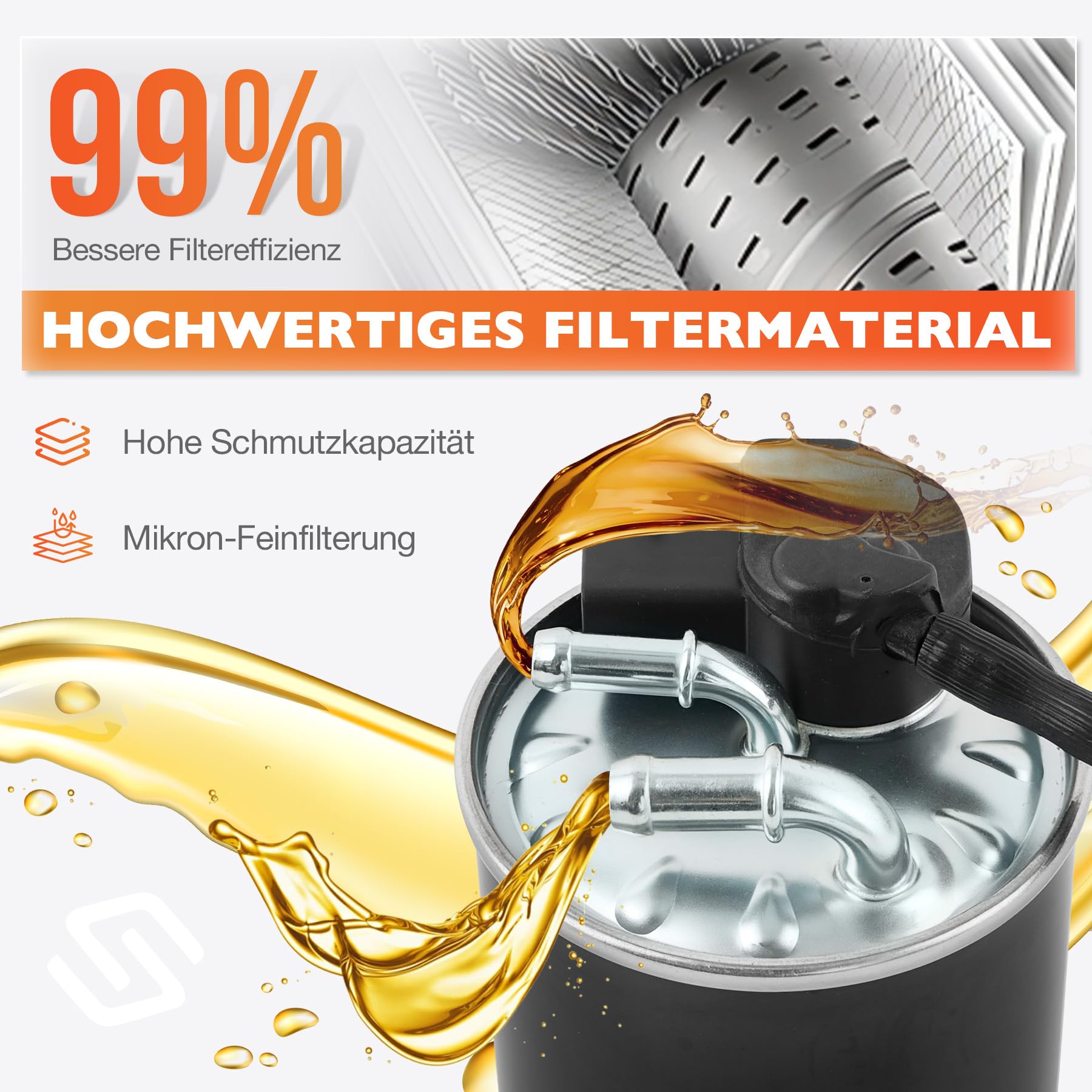 Filtro de combustible WK 820/17 compatible con Manitou, Mercedes-Benz coches y furgonetas