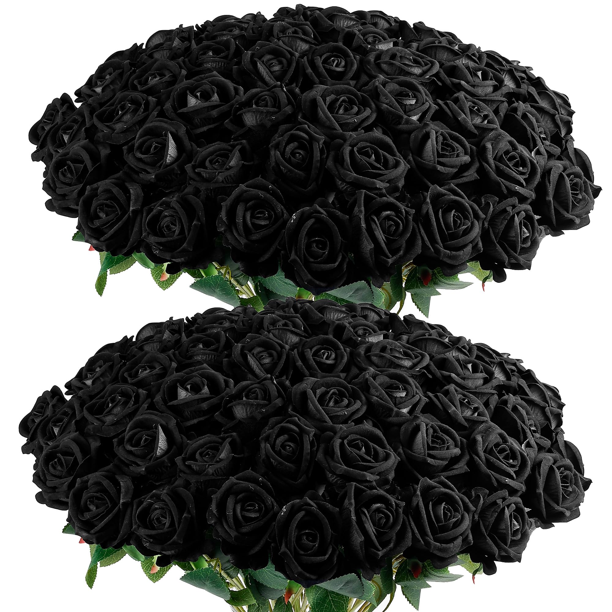 Auihiay 60PCS Black Fake Roses