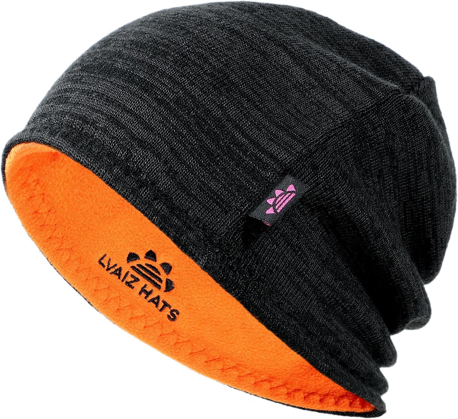 Winter Fleece Lined Knitted Beanie Hats for Men Reversible Windproof Watch Hat Warm Skull Cap for Women…