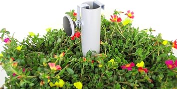 XXD Zinc Plated Power-Coated Modern Planter & Umbrella Stand, Dark Grey