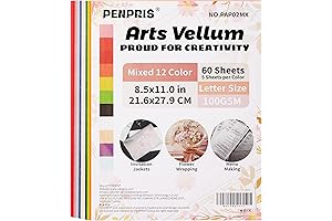 60 Sheets Colored Vellum Paper: Translucent Art Paper for Vibrant Creations