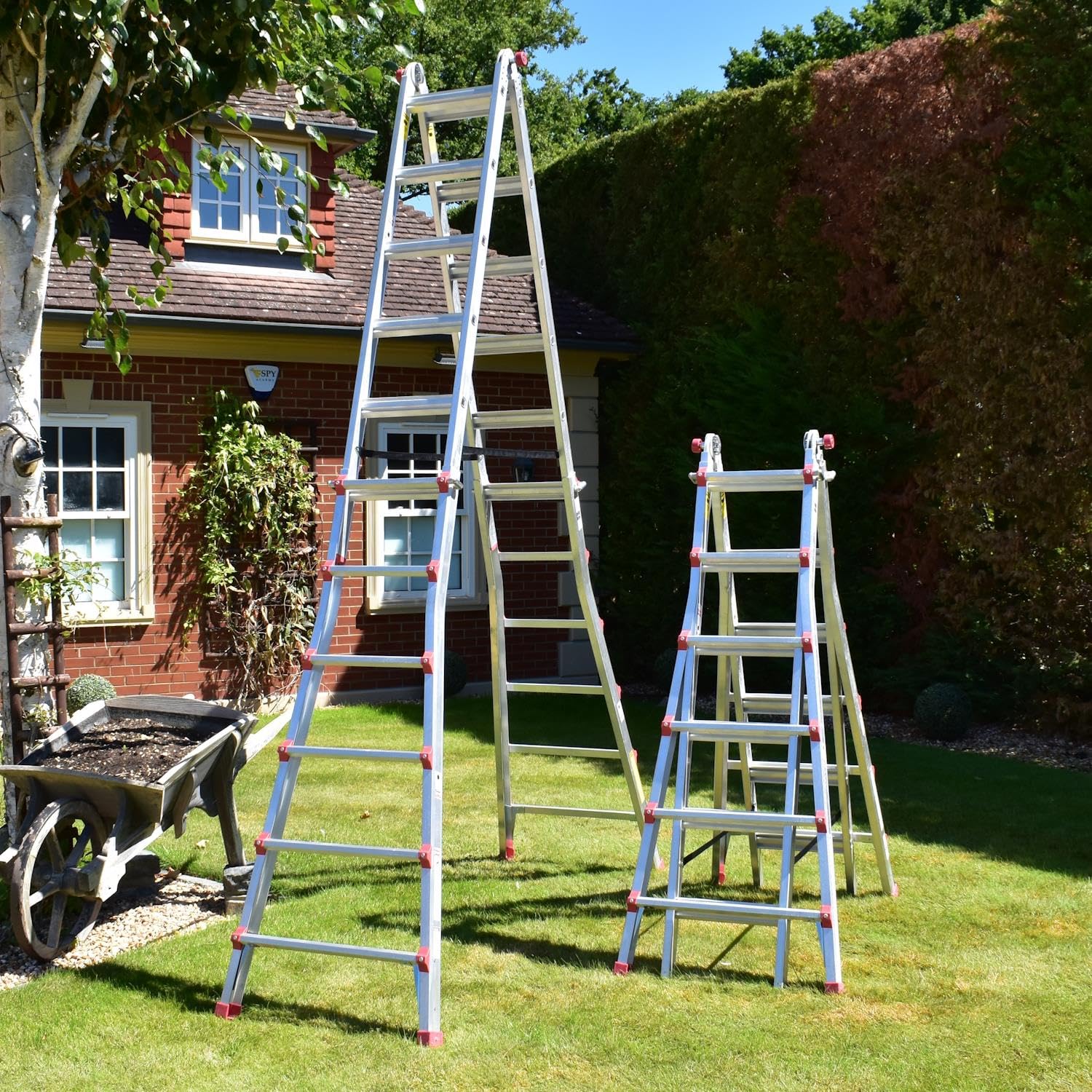 Bps Access Solutions Silver Bps® Telescopic Multi Purpose Ladders | Aluminium Ladder | Step Stair Ladder | 150Kg Weight Rating | En131 Certified | Size: 6.40M