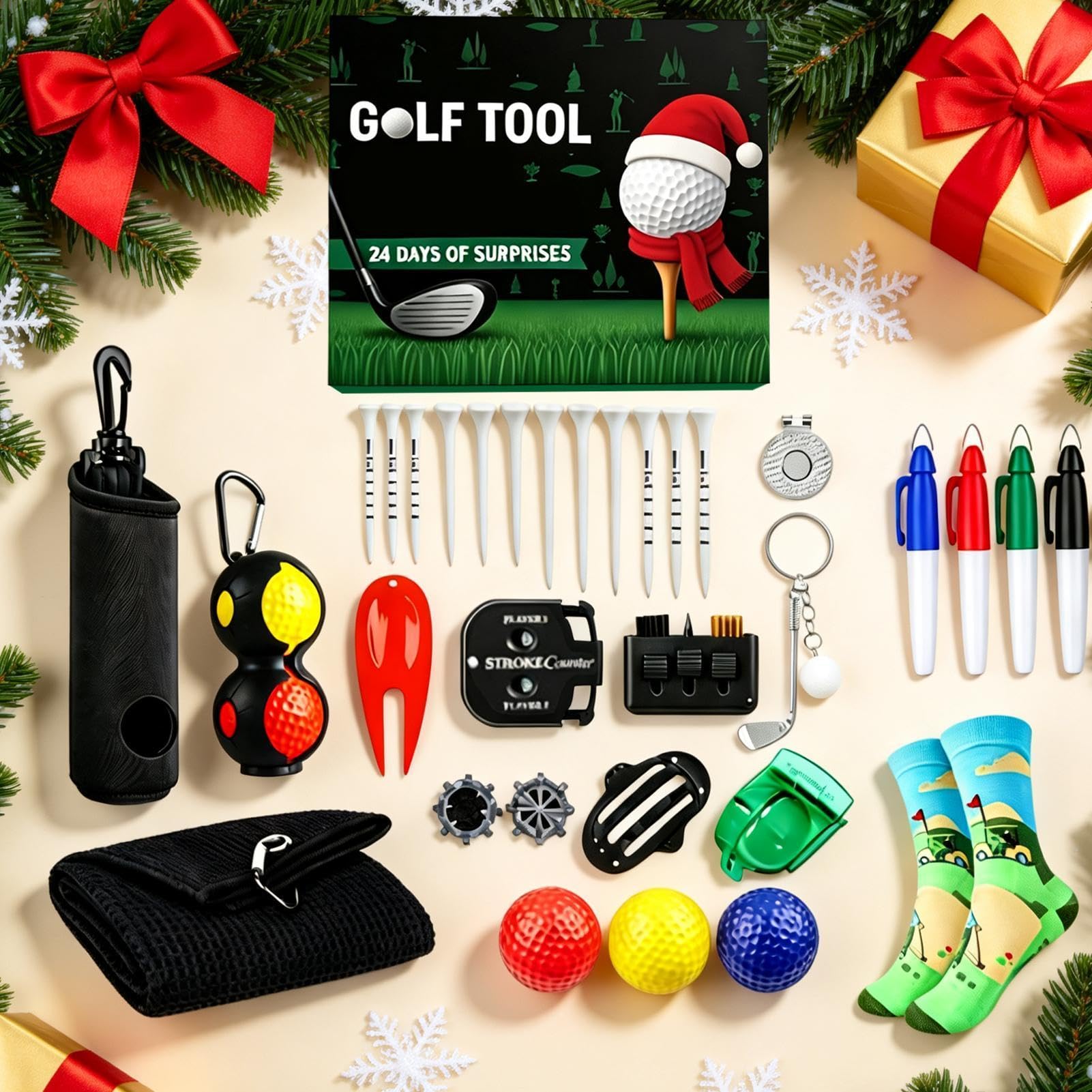 Kalendarz golfowy Adwent 2026,Kalendarz Adwentowy 2026 24-dniowe odliczanie