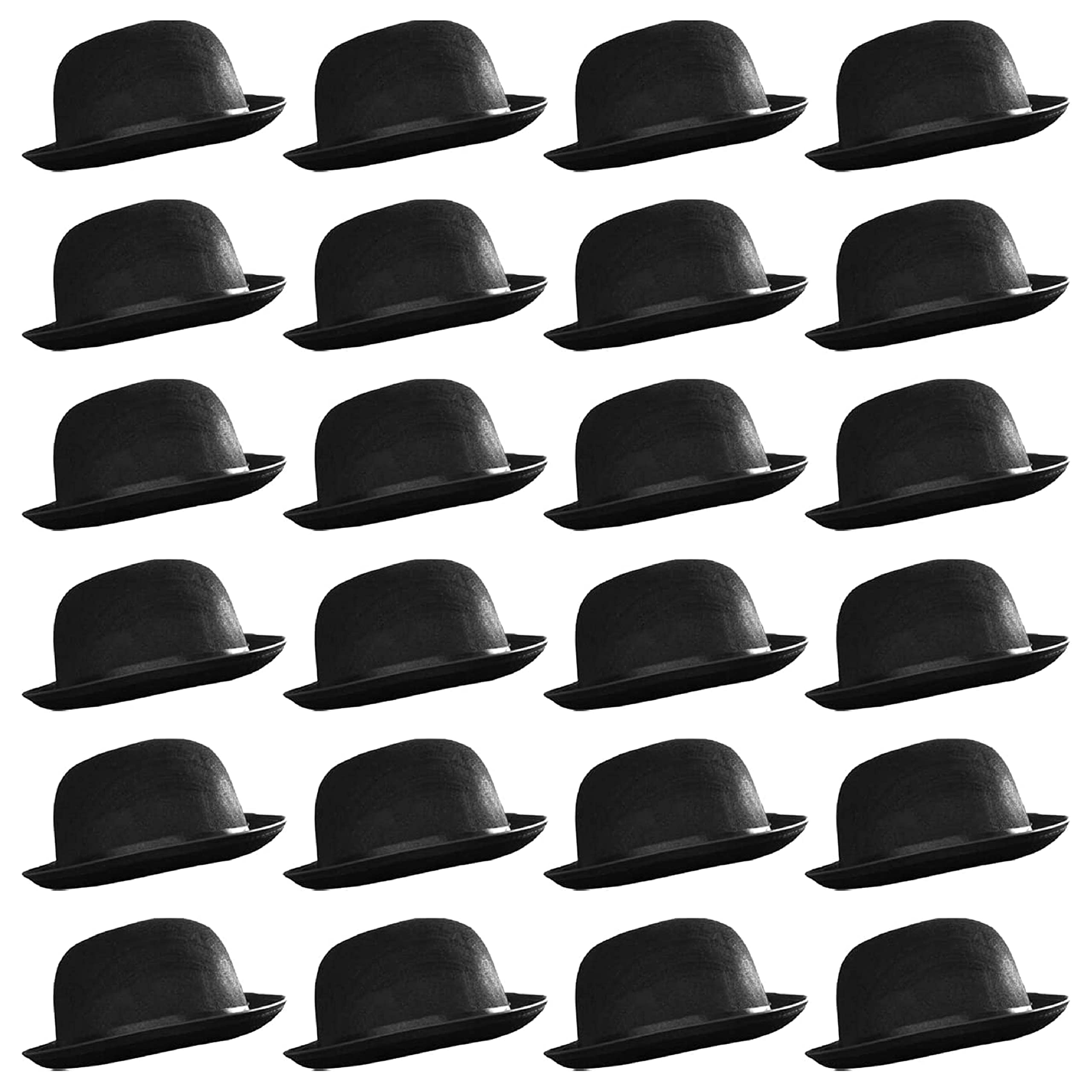 Bowler Hat - Fancy Dress Accessory Mens Ladies 58cm Circumference Felt Victorian Gent Costume Accessory - Pack Of 24