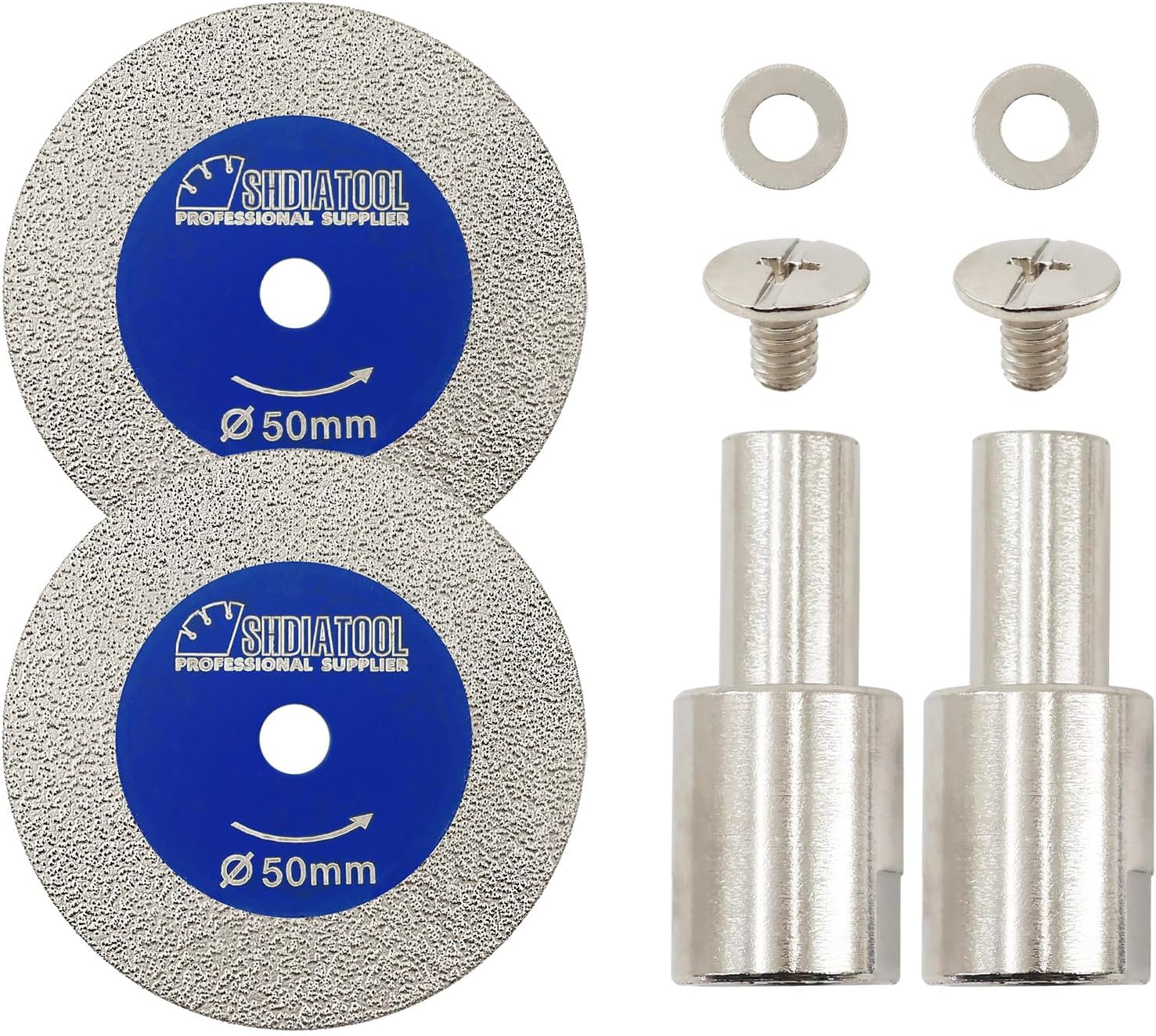 SHDIATOOL Diamond Glass Cutting Blade with 5/8"-11 Flange, 40mm (1-9/16 inch) Mini Carving Disc for Angle Grinder on Glass, Tile, Porcelain, Ceramic(Pack of 4)