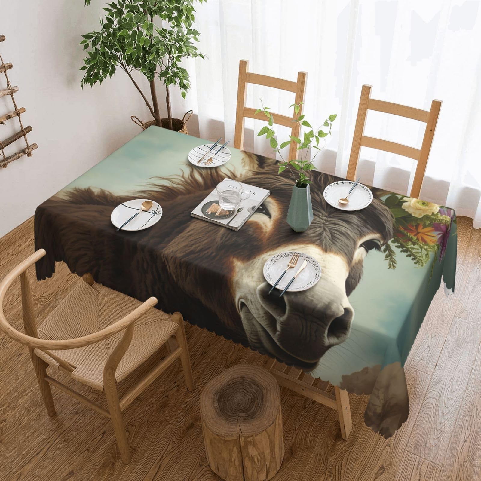 Nappe rectangulaire résistante à l'huile lavable en machine