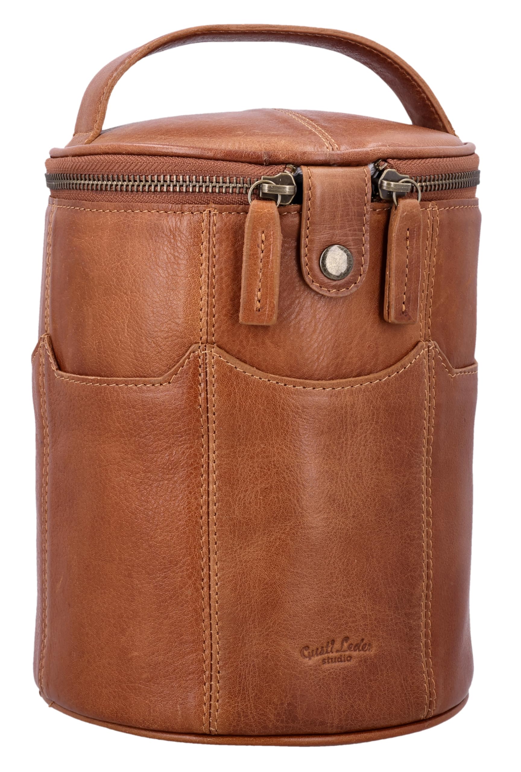 Gusti Leder Friseurtasche Corvin - Friseurbedarf Ledertasche Werkzeugtasche Damen Herren Braun Leder