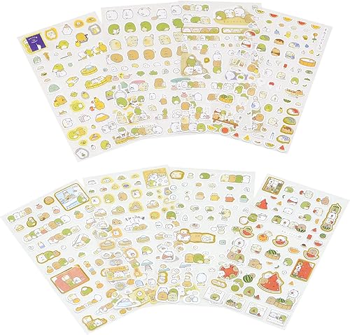 8 hojas de calcomanías coloridas más de 500 etiquetas adhesivas decorativas para diario, álbum (8 hojas de calcomanías 500+)