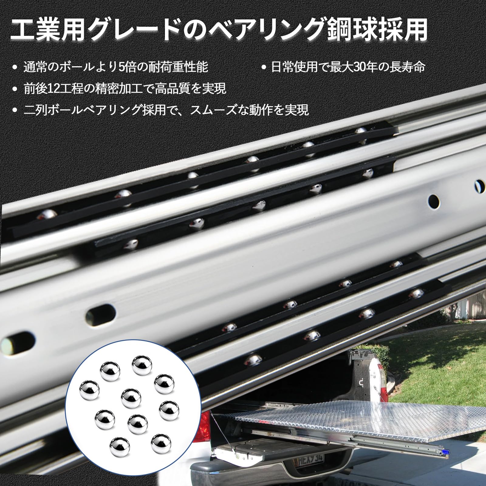 Amazon.co.jp: AMANEX スライドレール 重量用 3段フル伸縮ロック式 