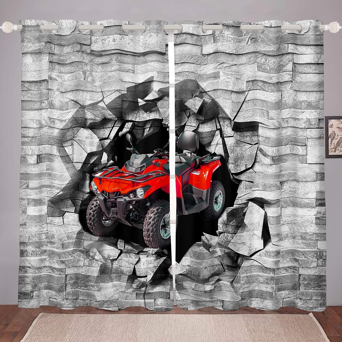 Cortinas de Coche de Carreras para niños, Hombres, Cortinas de Ventana niños, Deportes de Extrema Velocidad, cortinass para Ventanas de automóvil,de Pared, tratamientos de Ventana, 46 x 72