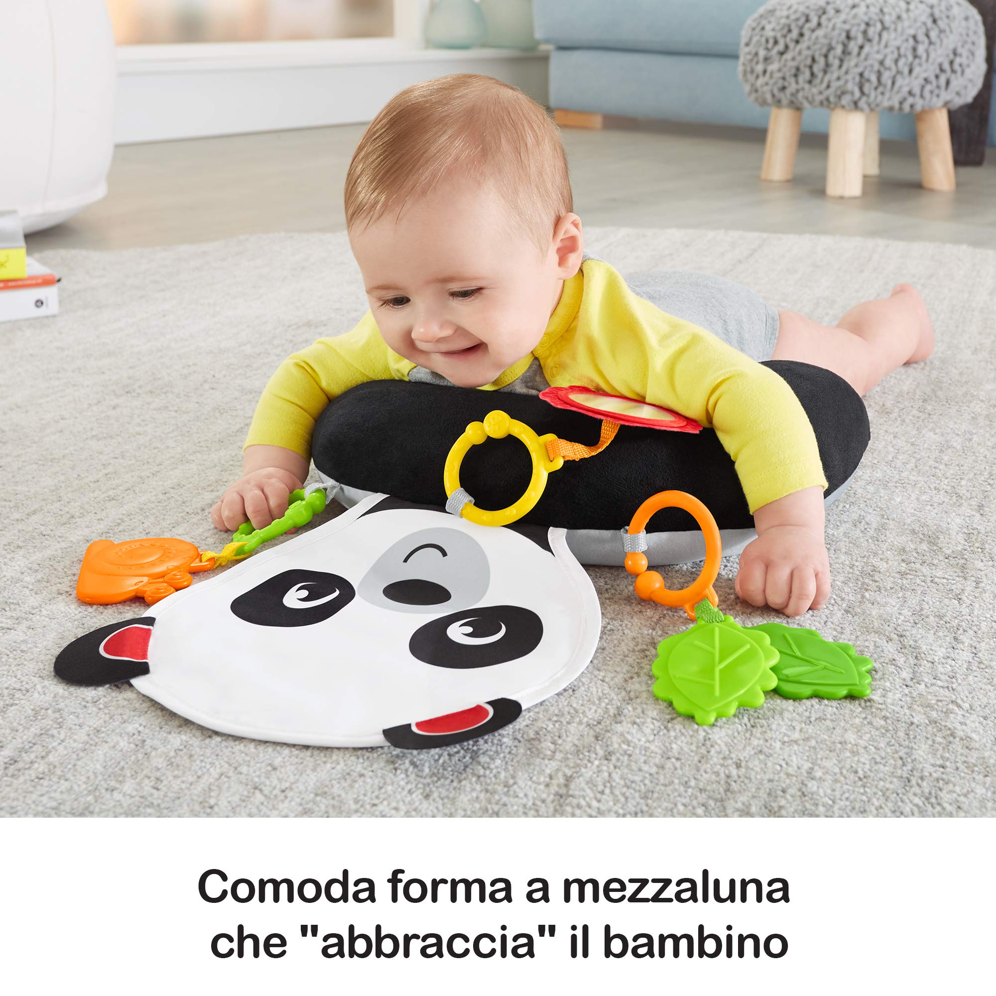 Fisher-Price - Panda Abbraccia e Gioca, Cuscino per Neonati, FXB99