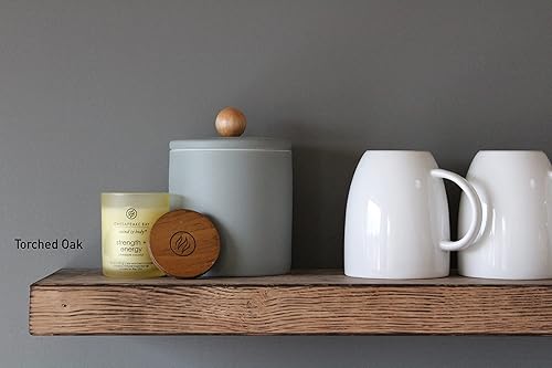 Miniatura 9 de Urban Legacy Accent - Estantes flotantes  Madera dura de roble con acabado antorchado y soportes flotantes  Juego de 2 (36 x 7 x 2 pulgadas, roble