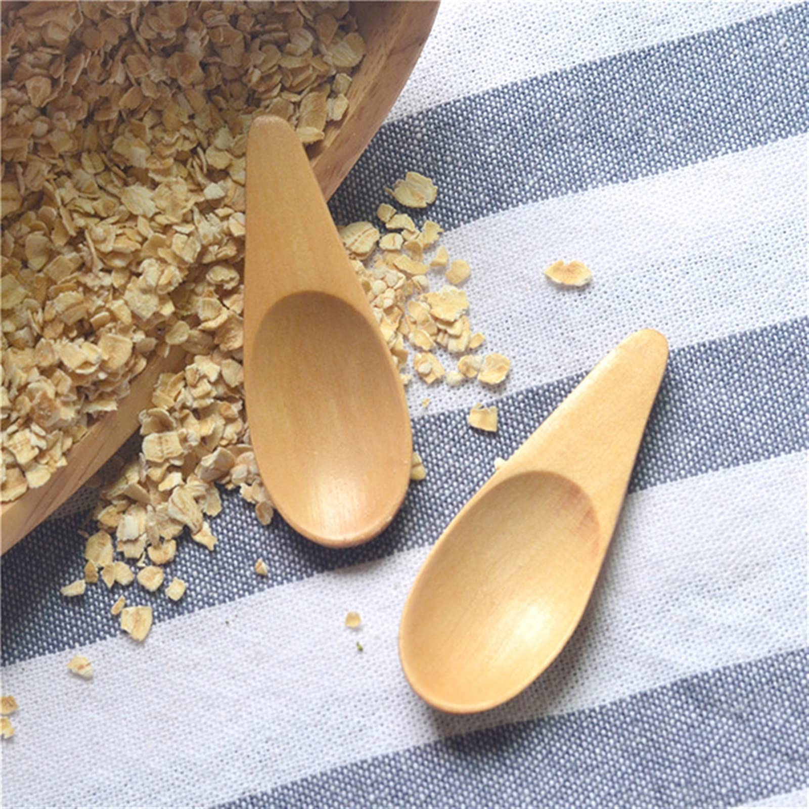 JINGYAN Cucchiaini da tè Wood Mini Tea Spoon Condiment Scoop Flatware Coffee Small Sugar Kitchen Gadgets