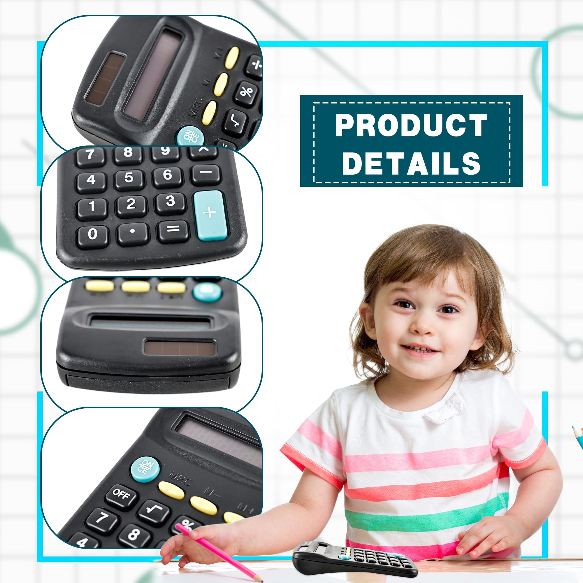 30 calculadoras básicas a granel de tamaño de bolsillo pequeño, mini calculadora de pantalla de 8 dígitos para niños, estudiantes, escuela, suministros para el hogar, oficina, herramienta de
