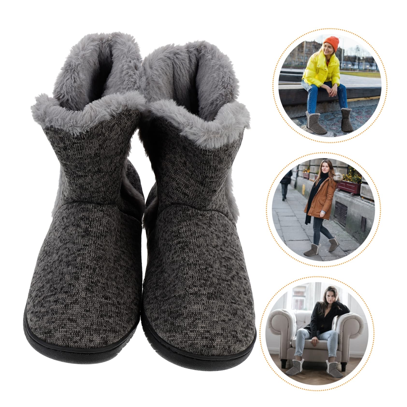 Ipetboom Pantofole Invernali da Uomo Antiscivolo Calde Casa Grigie 43-44 | Cashmere e Gomma, Fondo Piatto Stabile, Design Elegante per Uso Interno, Calzata 42-43