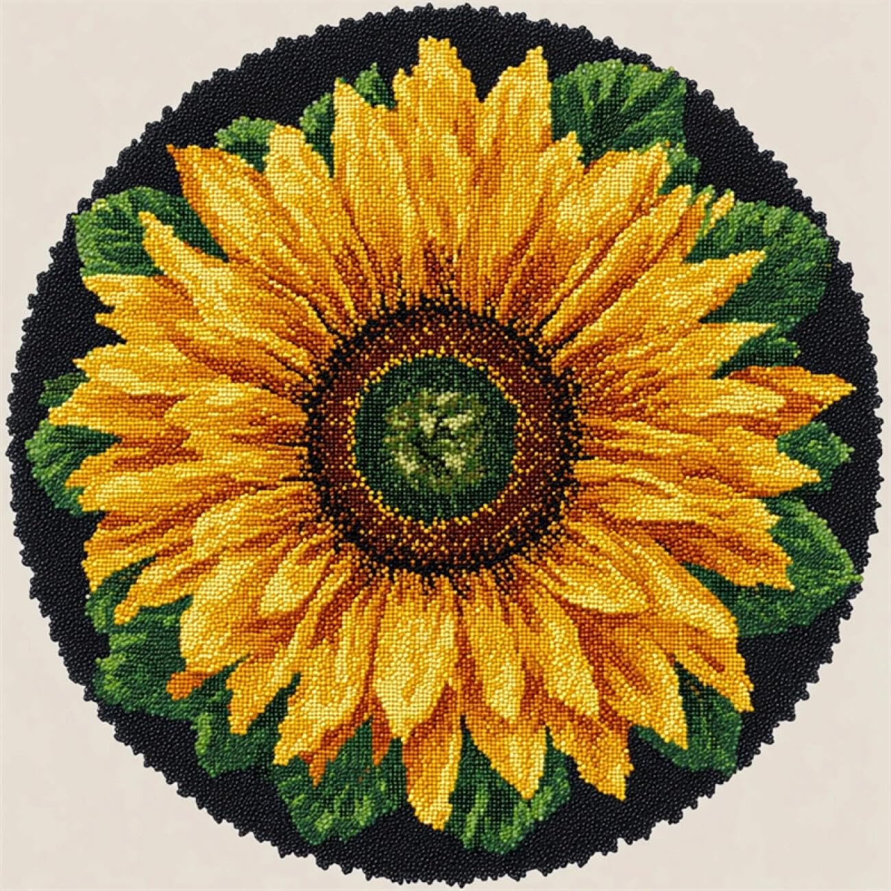 Kitquiver Latch Hook Kit Rug Cartoon Sunflower 60x60cm