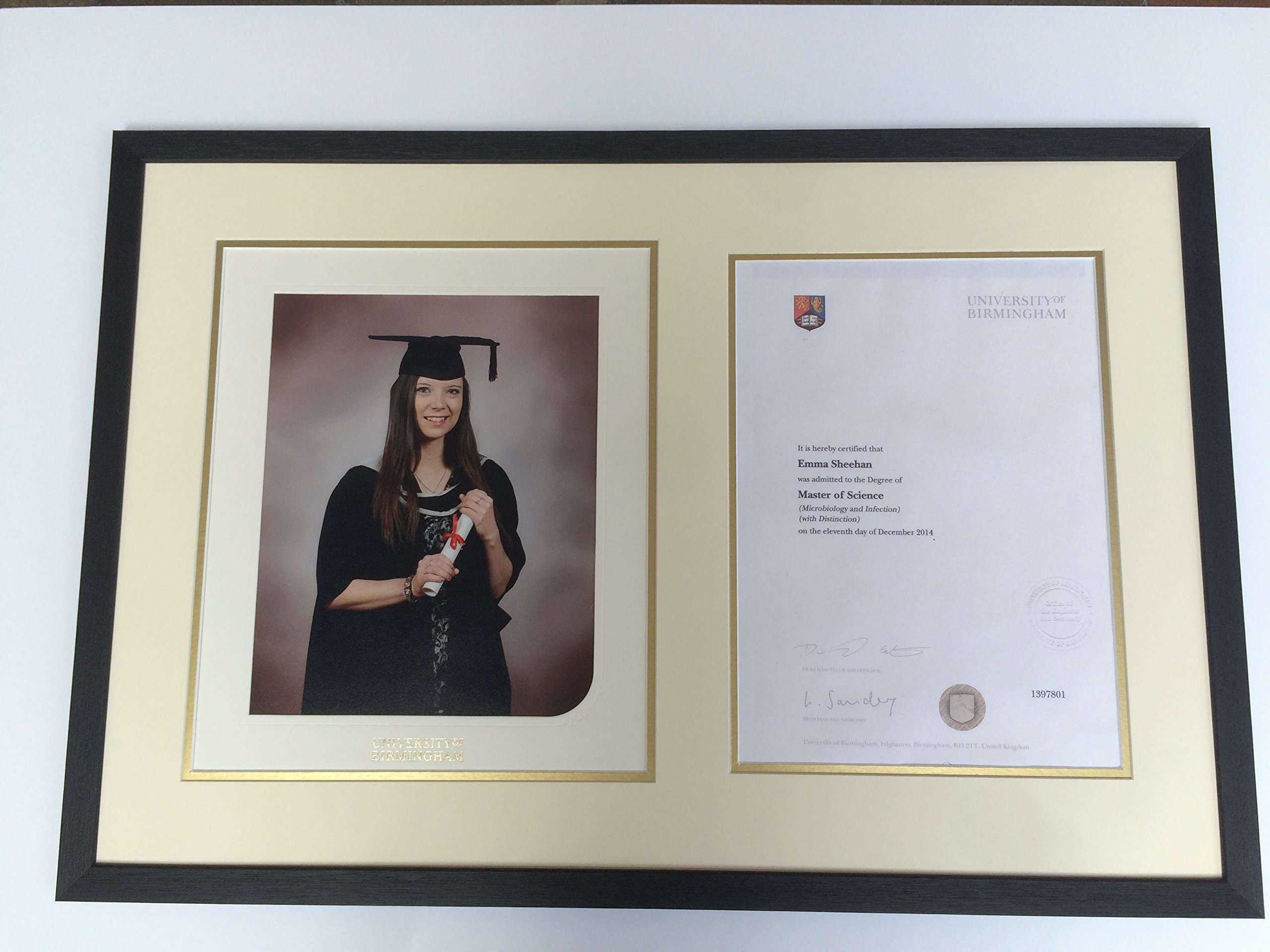 20mm Black Graduation Photo and Certificate Frames with Double Mount - Various (10" x 12")